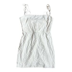 Babaton Women’s White Linen Blend Halter Mini Dress